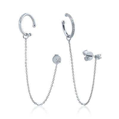 Cercei din aur alb cu diamante de 0.22ct