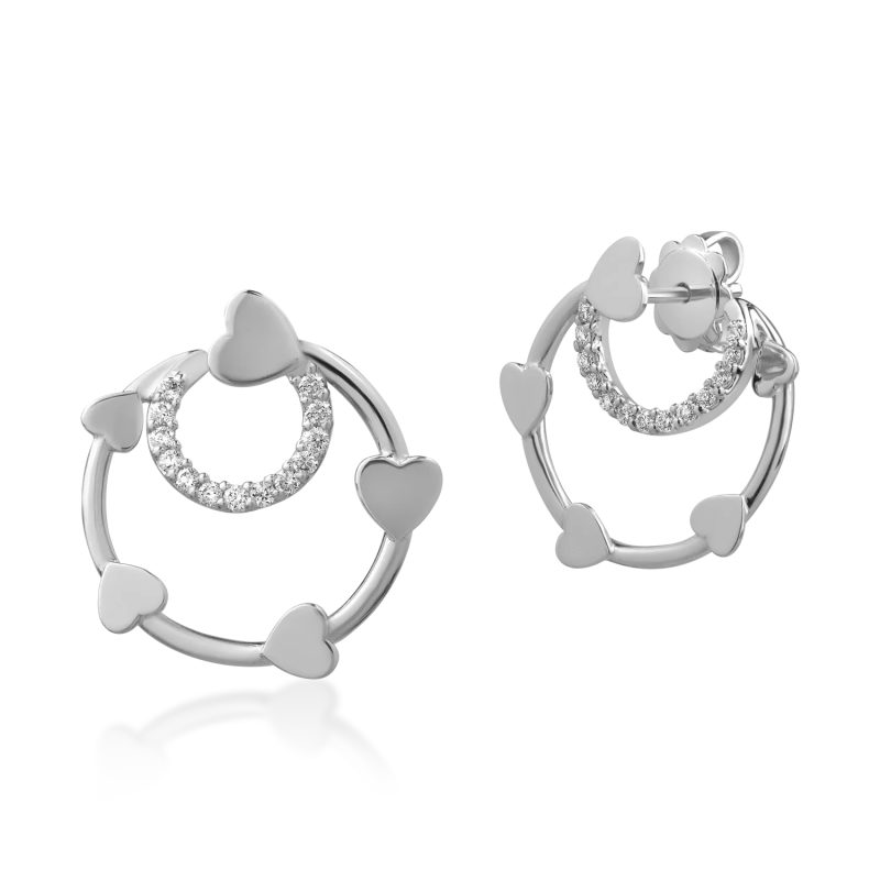 Cercei din aur alb cu diamante de 0.24ct