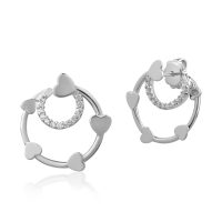 Cercei din aur alb cu diamante de 0.24ct