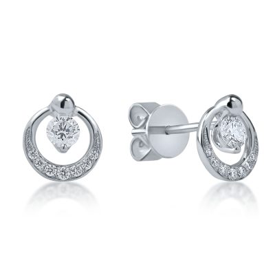 Cercei din aur alb cu diamante de 0.25ct