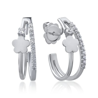 Cercei din aur alb cu diamante de 0.28ct