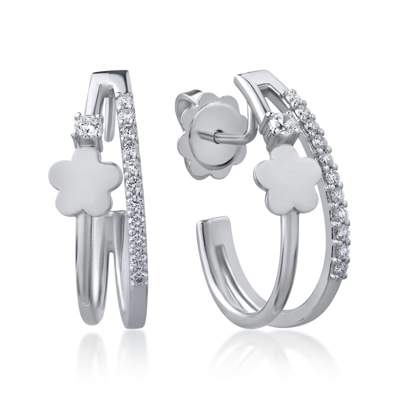 Cercei din aur alb cu diamante de 0.28ct