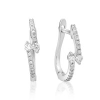 Cercei din aur alb cu diamante de 0.2ct