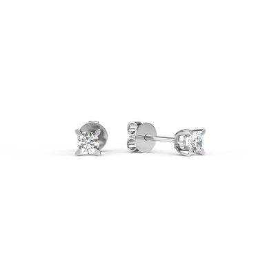 Cercei din aur alb cu diamante de 0.2ct