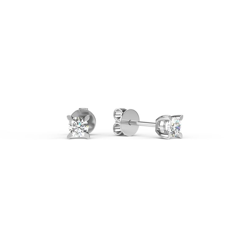 Cercei din aur alb cu diamante de 0.2ct