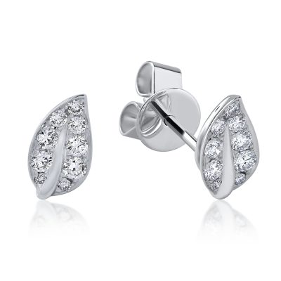 Cercei din aur alb cu diamante de 0.33ct
