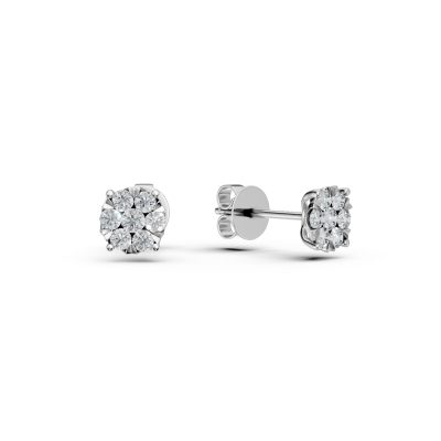 Cercei din aur alb cu diamante de 0.345ct