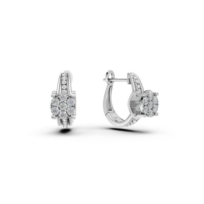 Cercei din aur alb cu diamante de 0.34ct
