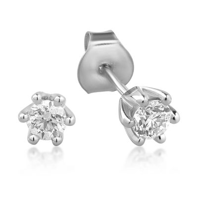 Cercei din aur alb cu diamante de 0.39ct