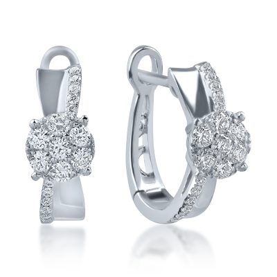 Cercei din aur alb cu diamante de 0.3ct