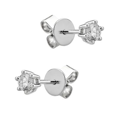 Cercei din aur alb cu diamante de 0.3ct