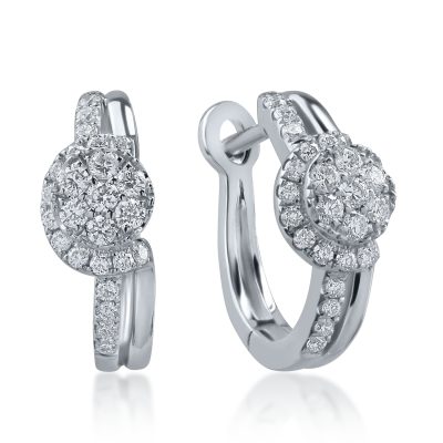 Cercei din aur alb cu diamante de 0.3ct