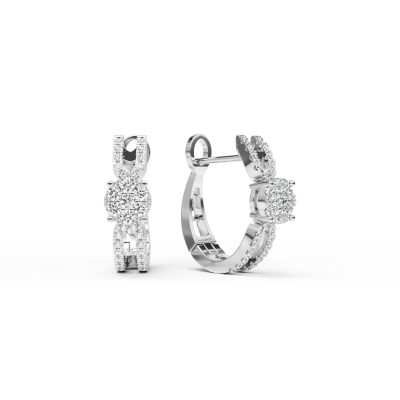 Cercei din aur alb cu diamante de 0.40ct
