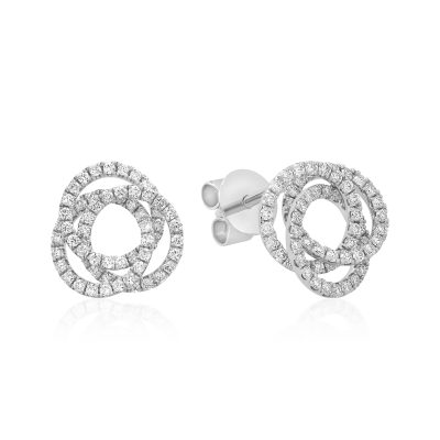 Cercei din aur alb cu diamante de 0.45ct