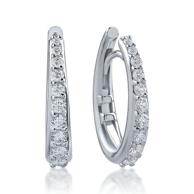 Cercei din aur alb cu diamante de 0.46ct