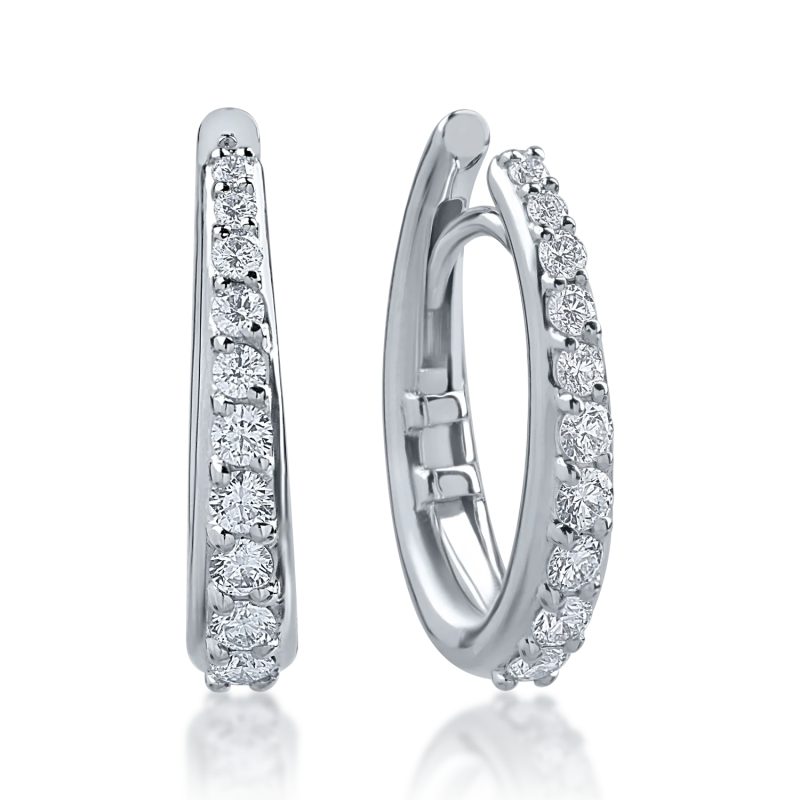 Cercei din aur alb cu diamante de 0.46ct
