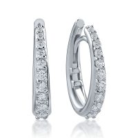 Cercei din aur alb cu diamante de 0.46ct