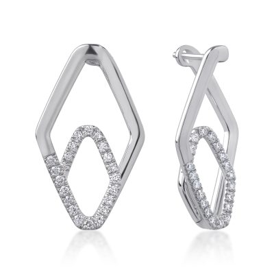 Cercei din aur alb cu diamante de 0.47ct