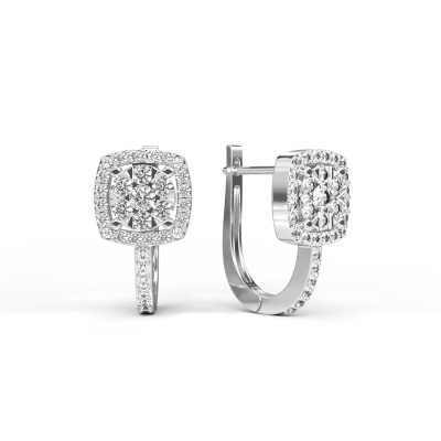 Cercei din aur alb cu diamante de 0.484ct