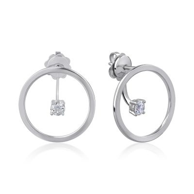 Cercei din aur alb cu diamante de 0.4ct