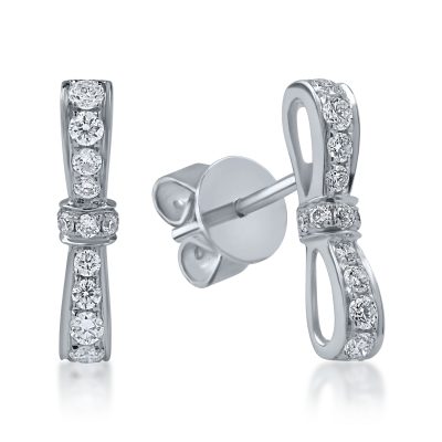 Cercei din aur alb cu diamante de 0.4ct