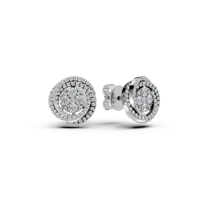 Cercei din aur alb cu diamante de 0.52ct