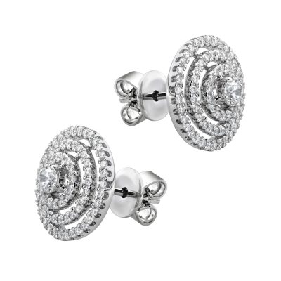 Cercei din aur alb cu diamante de 0.54ct