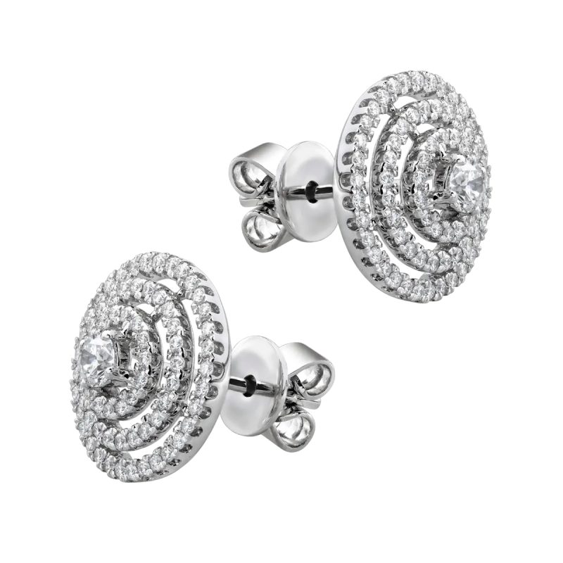 Cercei din aur alb cu diamante de 0.54ct