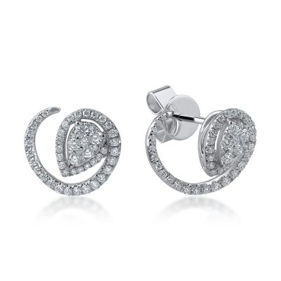Cercei din aur alb cu diamante de 0.55ct