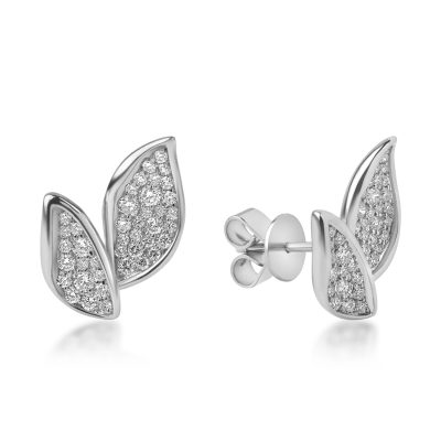 Cercei din aur alb cu diamante de 0.57ct