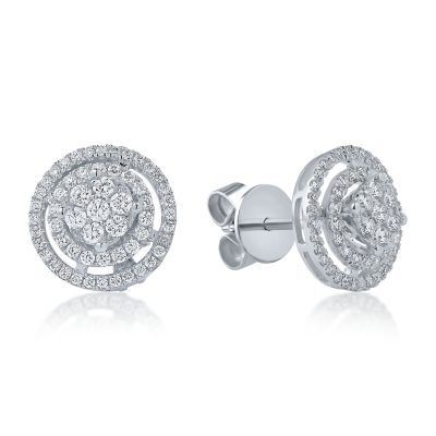 Cercei din aur alb cu diamante de 0.59ct