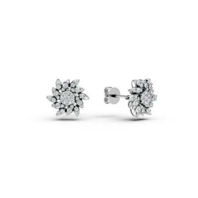 Cercei din aur alb cu diamante de 0.5ct