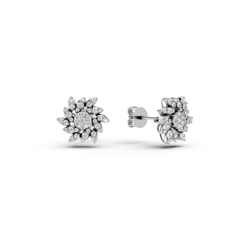 Cercei din aur alb cu diamante de 0.5ct