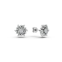 Cercei din aur alb cu diamante de 0.5ct