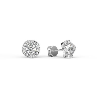 Cercei din aur alb cu diamante de 0.5ct