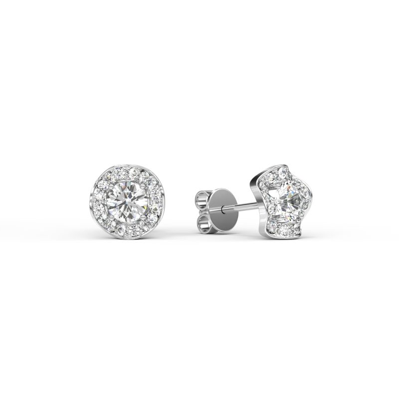 Cercei din aur alb cu diamante de 0.5ct