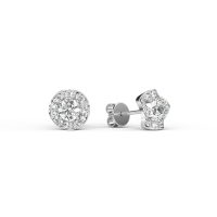 Cercei din aur alb cu diamante de 0.5ct