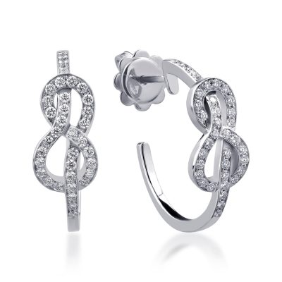 Cercei din aur alb cu diamante de 0.5ct