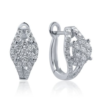 Cercei din aur alb cu diamante de 0.5ct