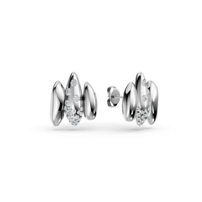 Cercei din aur alb cu diamante de 0.5ct