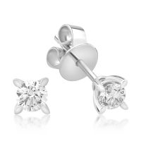 Cercei din aur alb cu diamante de 0.5ct