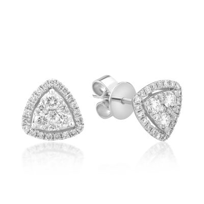 Cercei din aur alb cu diamante de 0.63ct