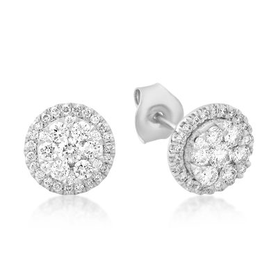 Cercei din aur alb cu diamante de 0.659ct