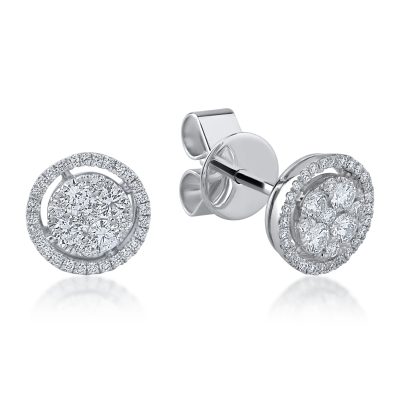 Cercei din aur alb cu diamante de 0.65ct