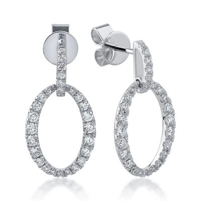 Cercei din aur alb cu diamante de 0.68ct