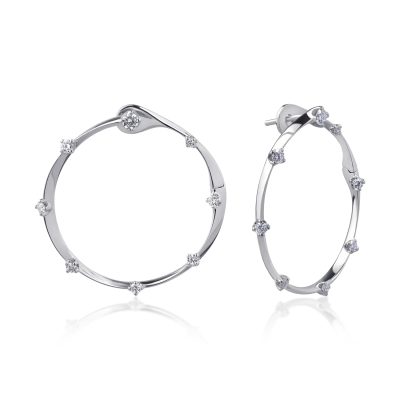 Cercei din aur alb cu diamante de 0.6ct