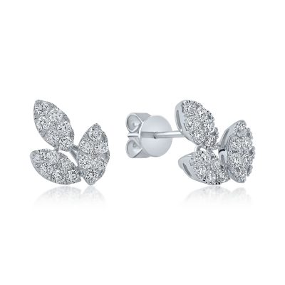 Cercei din aur alb cu diamante de 0.71ct