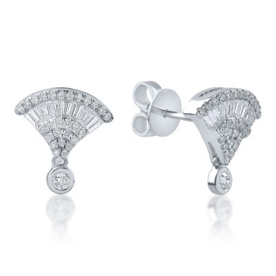Cercei din aur alb cu diamante de 0.72ct