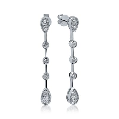 Cercei din aur alb cu diamante de 0.75ct