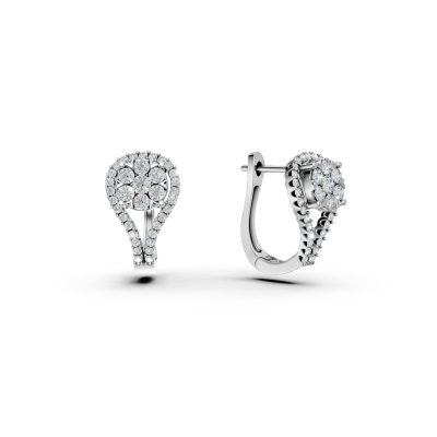 Cercei din aur alb cu diamante de 0.75ct